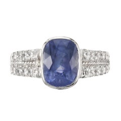 Peter Suchy 5.24 Carat Ceylon Sapphire Diamond Platinum Engagement Ring