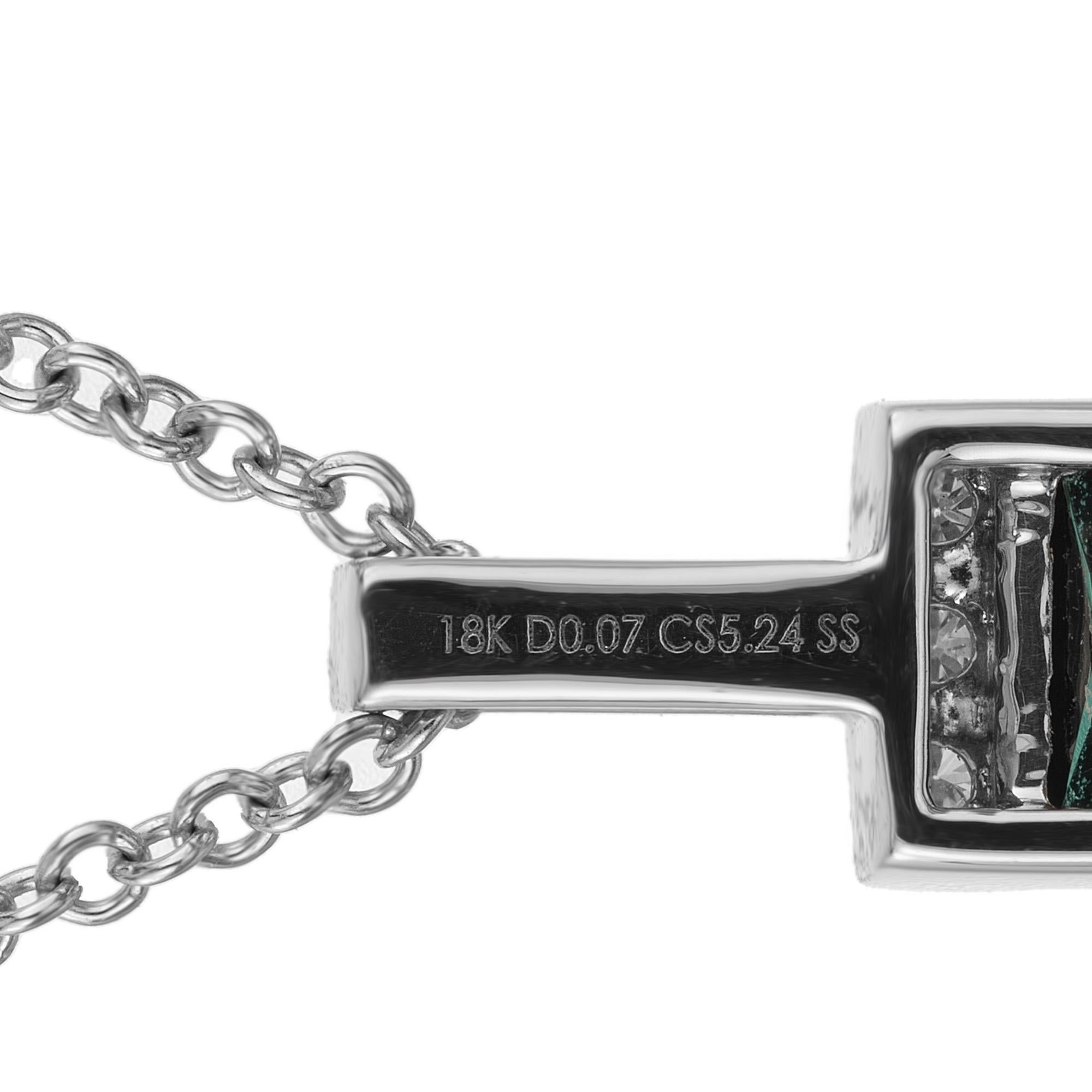 Peter Suchy 5.24 Carat Tourmaline Diamond White Gold Pendant Necklace For Sale 1