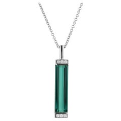 Peter Suchy 5.24 Carat Tourmaline Diamond White Gold Pendant Necklace