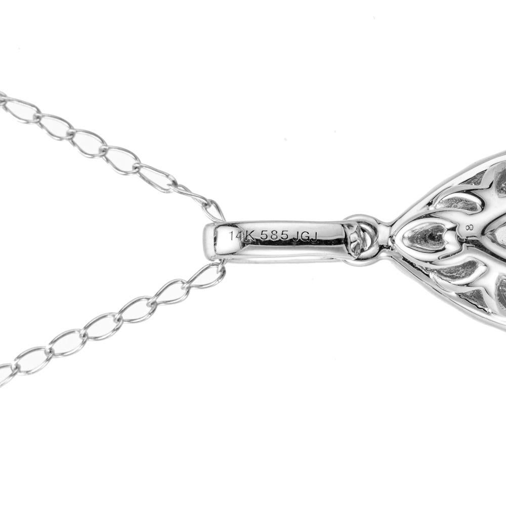 Peter Suchy .54 Carat Aquamarine Diamond Halo Pendant Necklace 1