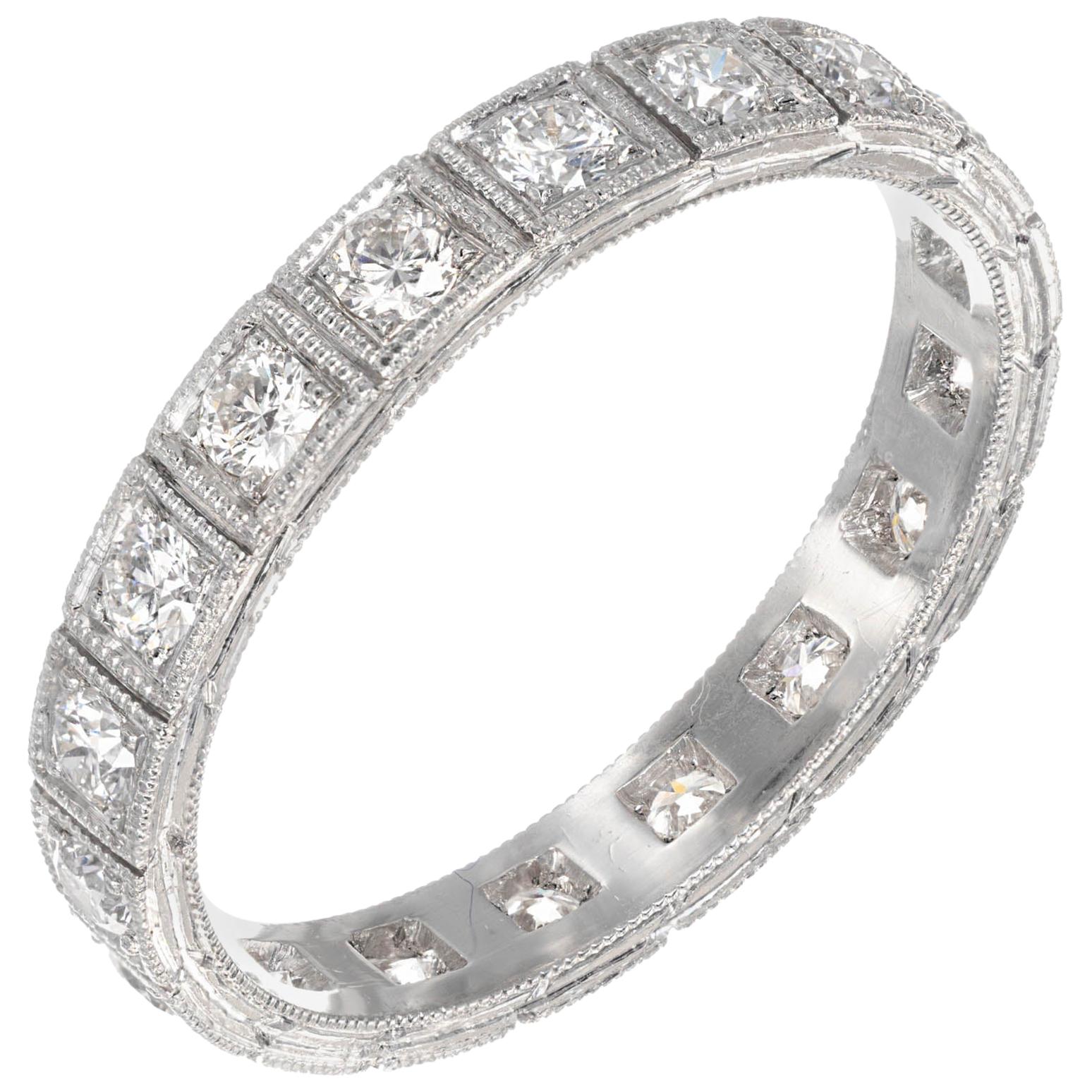 Peter Suchy .54 Carat Diamond Platinum Eternity Wedding Band Ring For Sale