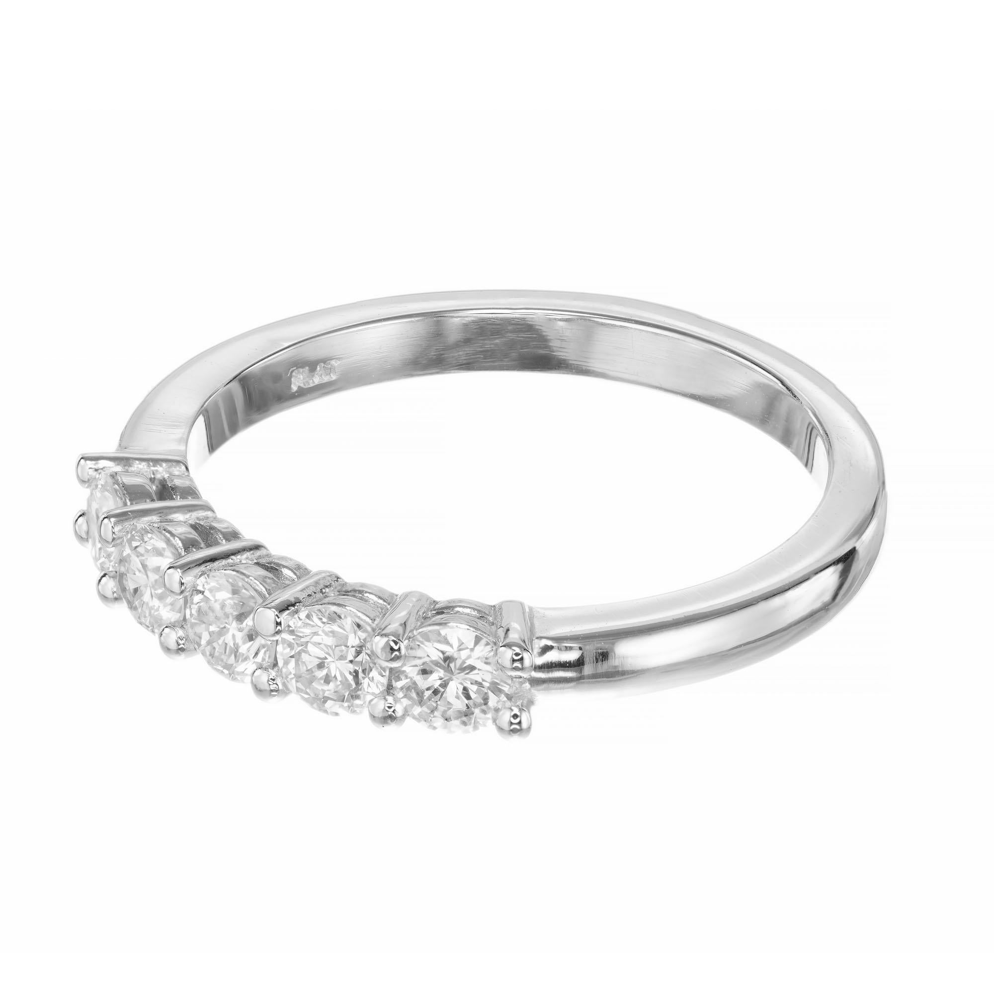 Round Cut Peter Suchy .54 Carat Diamond Platinum Wedding Band Ring For Sale