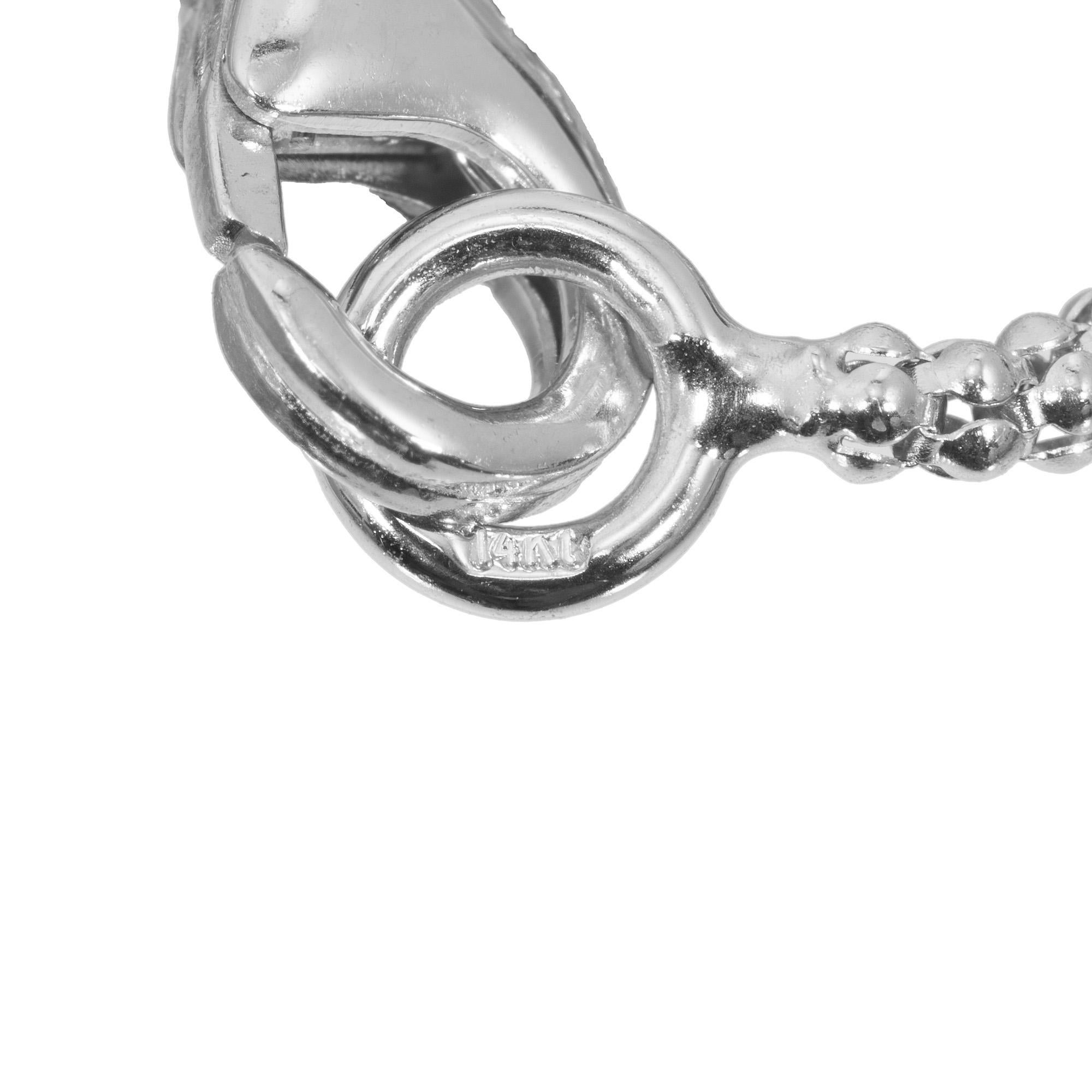Women's Peter Suchy 5.4 Carat Oval Moonstone Diamond White Gold Pendant Necklace For Sale