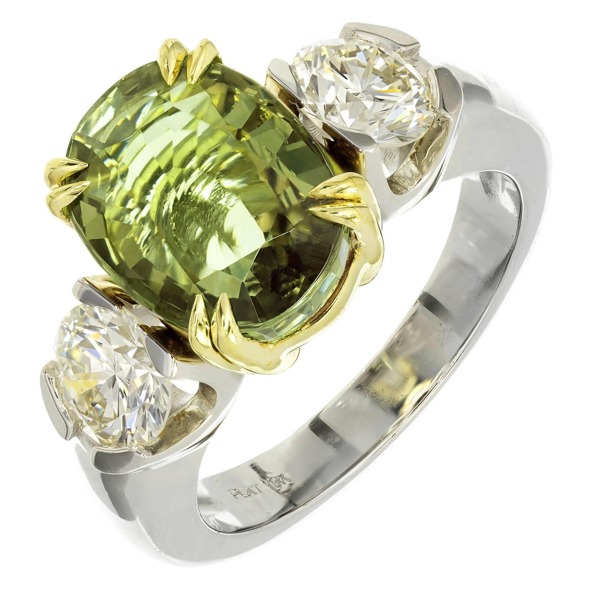 Peter Suchy 5.40 Carat Natural Alexandrite Diamond Platinum Gold Engagement Ring For Sale