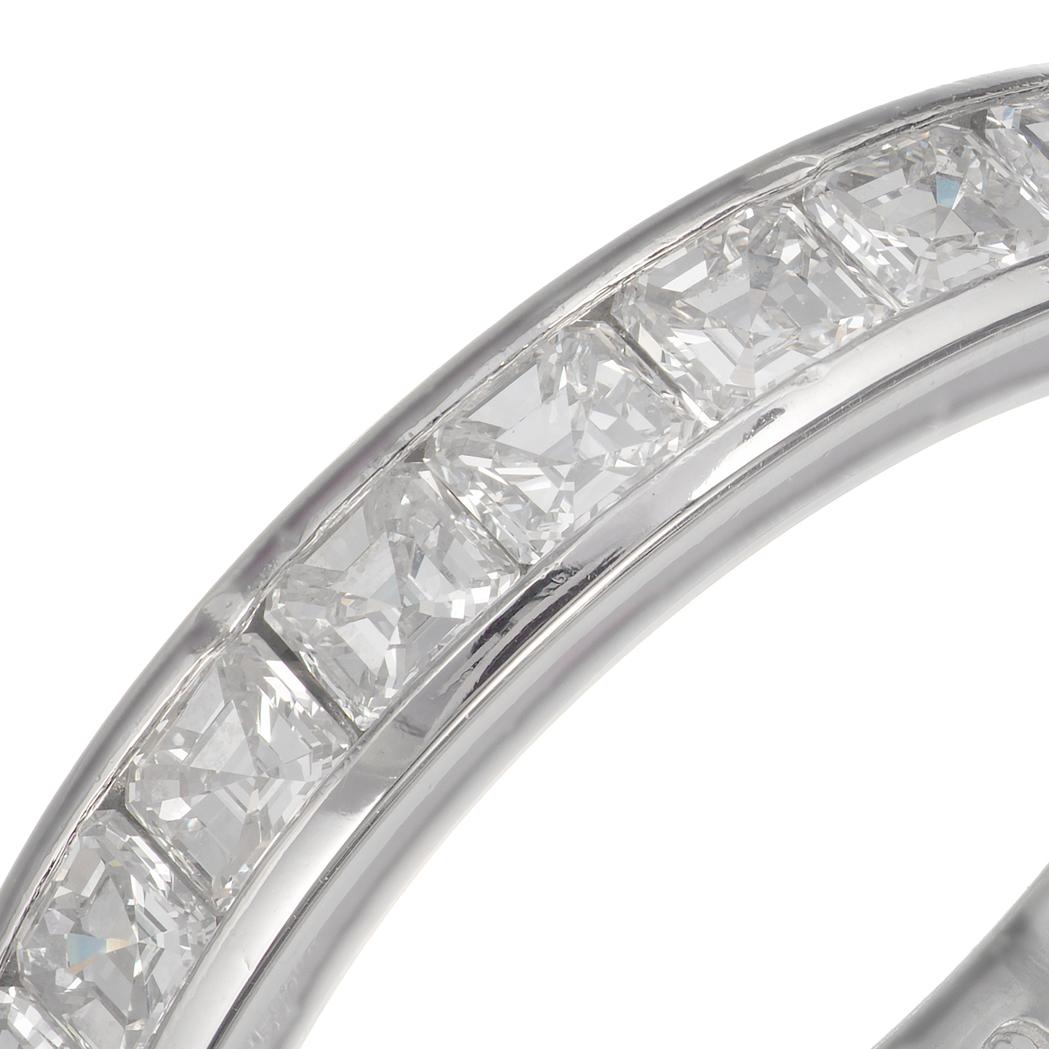 Women's Peter Suchy 5.50 Carat Asscher Diamond Platinum Eternity Wedding Band