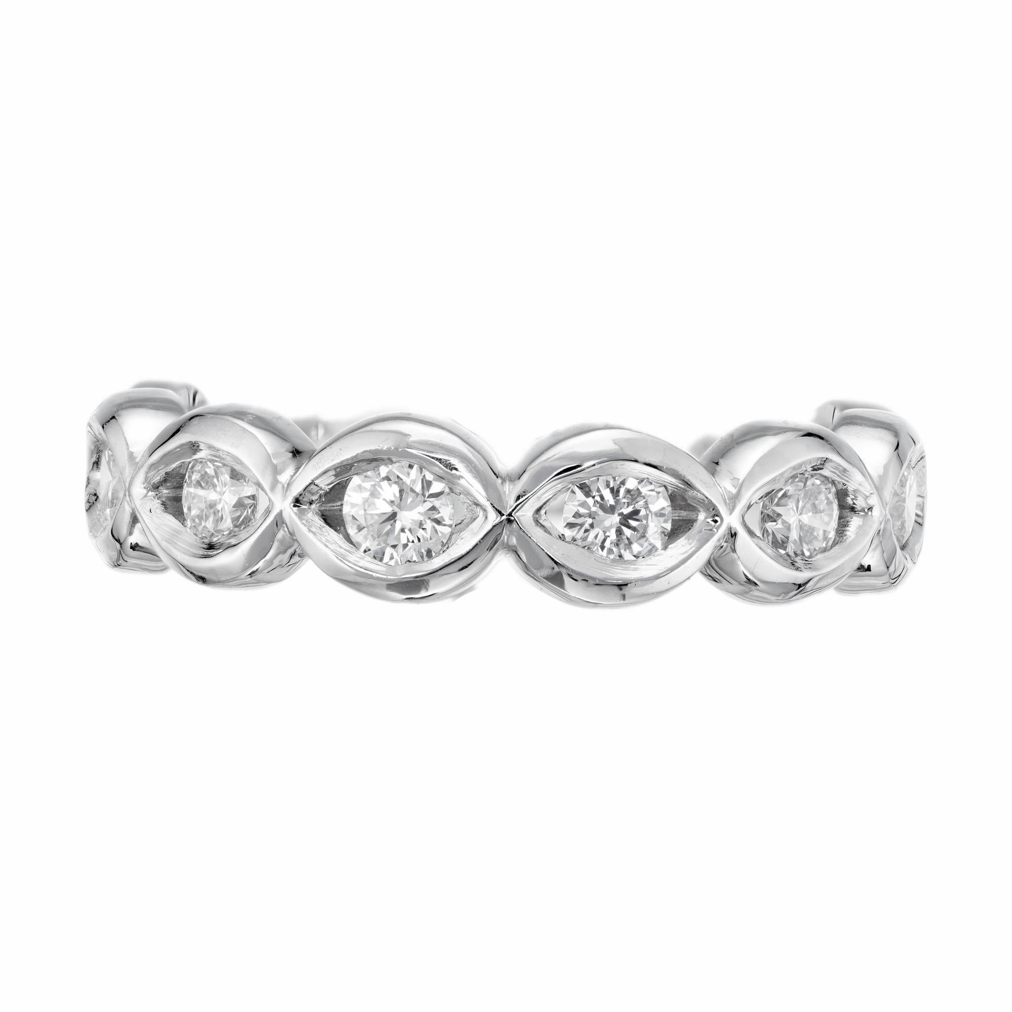 Peter Suchy .56 Carat Diamond Platinum Infinity Wedding Band For Sale 2