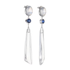 Peter Suchy 5.60 Carat Moonstone Sapphire Quartz Dangle Drop Earrings
