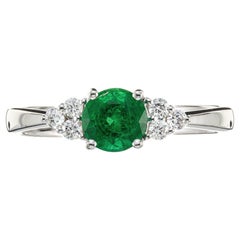 Peter Suchy .57 Carat Emerald Diamond White Gold Engagement Ring