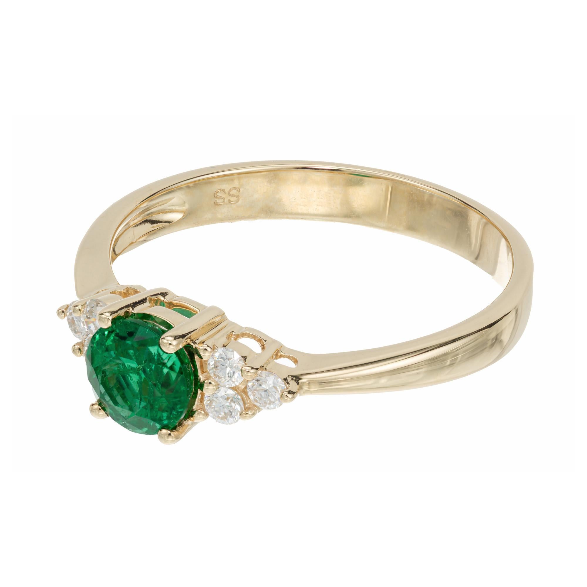58 Karat Smaragd-Diamant-Gelbgold-Ring von Peter Suchy  (Rundschliff) im Angebot