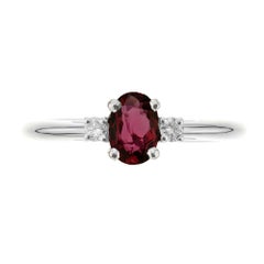 Peter Suchy .58 Carat Ruby Diamond White Gold Three-Stone Engagement Ring
