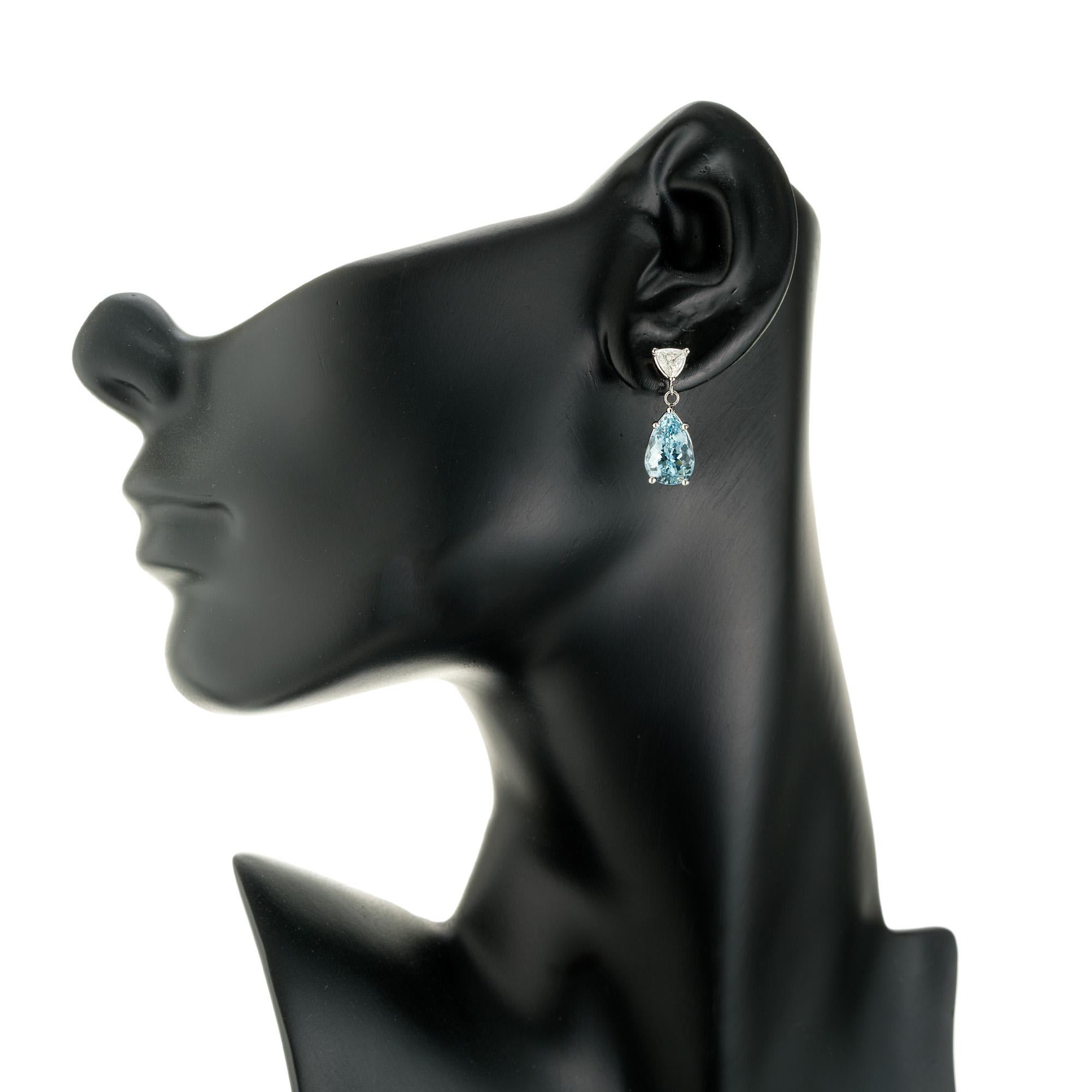 Weißgold-Ohrhänger mit 5,80 Karat Aqua-Diamant von Peter Suchy Damen im Angebot