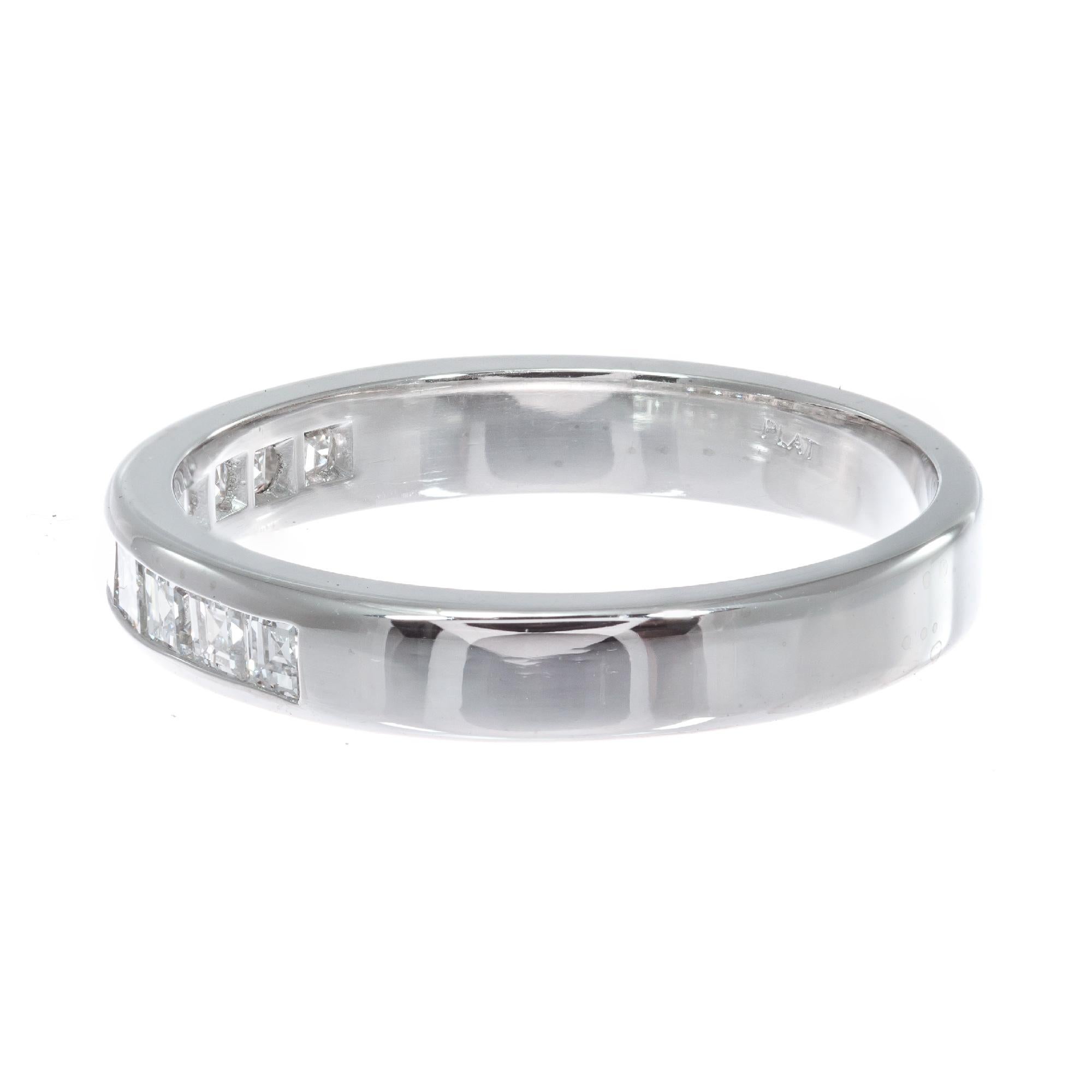 Princess Cut Peter Suchy .60 Carat Diamond Platinum Wedding Band For Sale