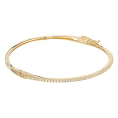 Peter Suchy .60 Carat Round Brilliant Cut Diamonds Gold Bangle Bracelet