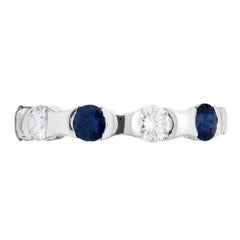 Platin-Hochzeitsring mit .60 Karat Saphir und Diamant von Peter Suchy