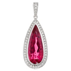 Weißgold-Anhänger mit 6,06 Karat rosa Turmalin und Diamant von Peter Suchy