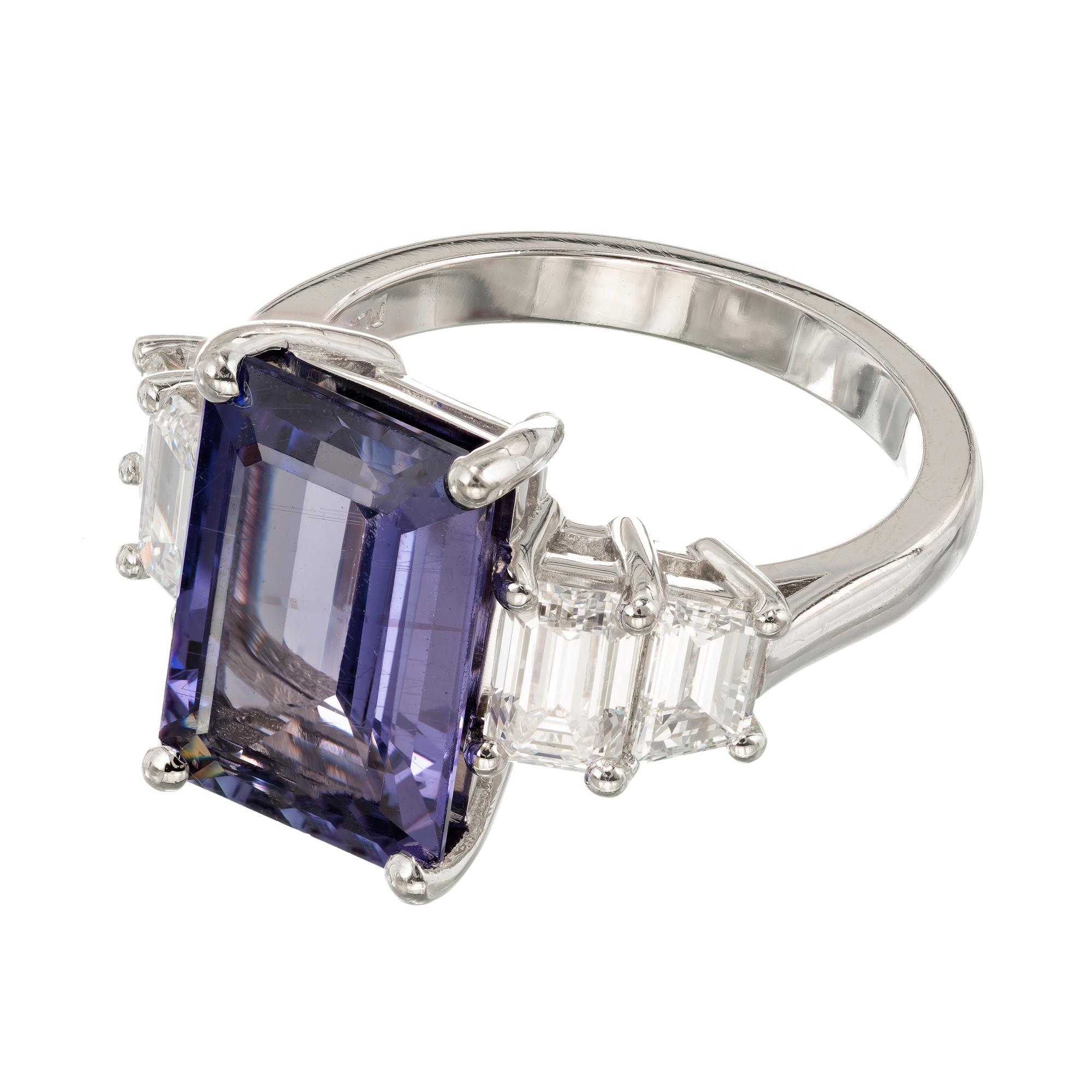 Peter Suchy 6.24 Natürlicher Smaragdschliff Saphir Diamant Platin Verlobungsring Damen