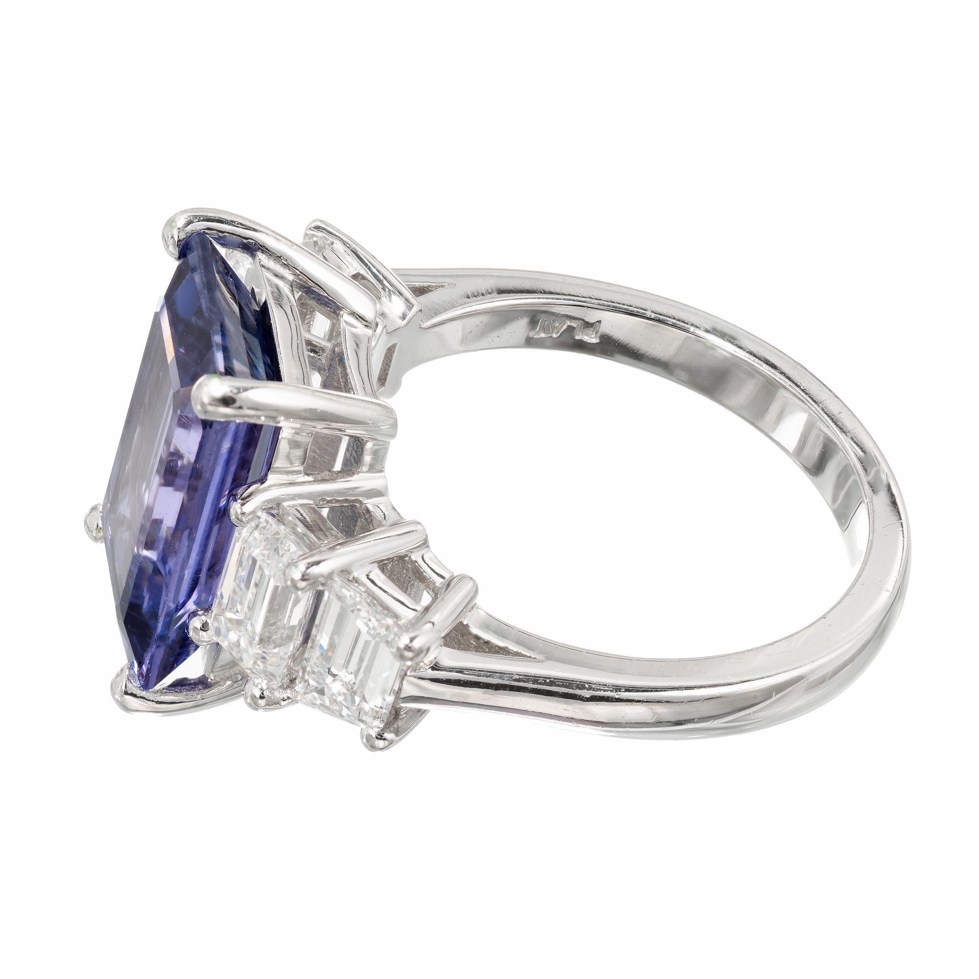 Peter Suchy 6.24 Natürlicher Smaragdschliff Saphir Diamant Platin Verlobungsring 1