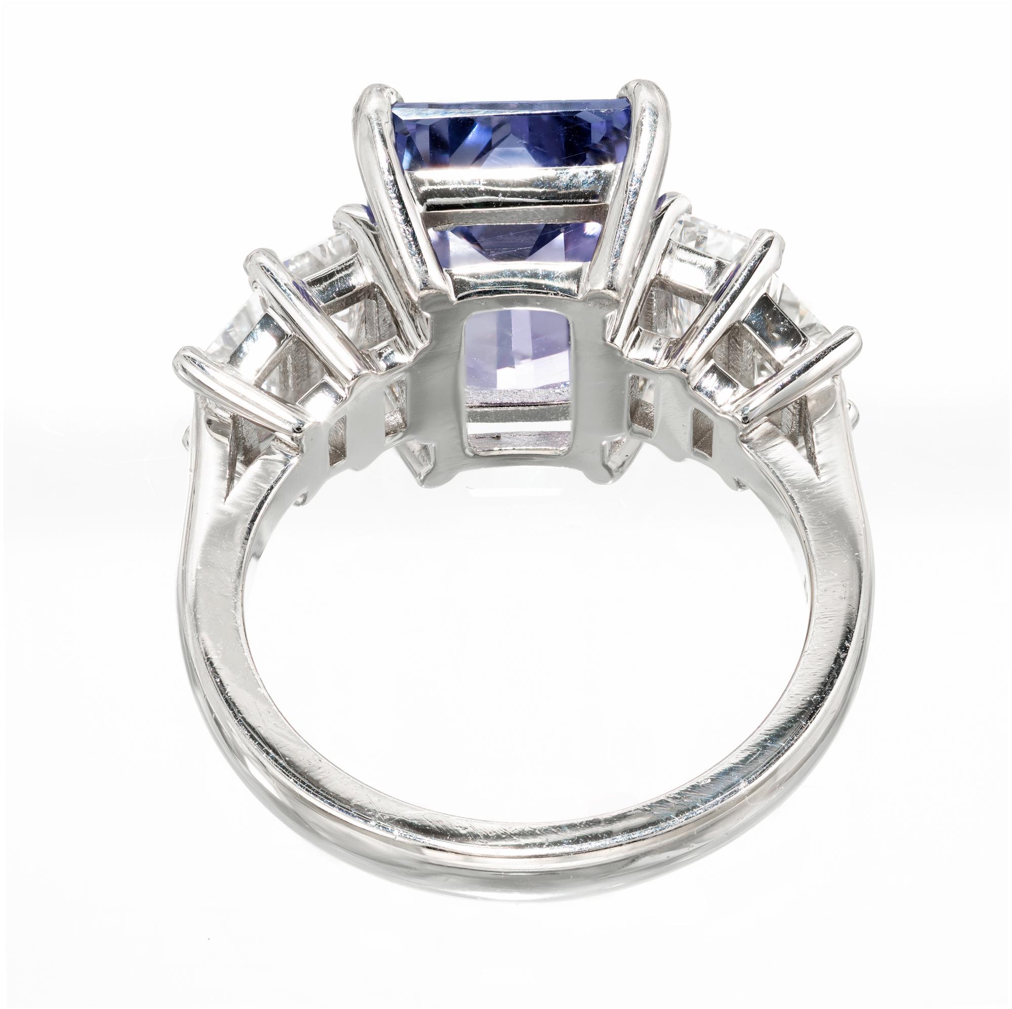 Peter Suchy 6.24 Natürlicher Smaragdschliff Saphir Diamant Platin Verlobungsring 2