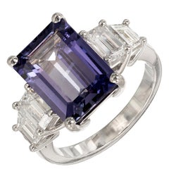 Peter Suchy 6.24 Natürlicher Smaragdschliff Saphir Diamant Platin Verlobungsring