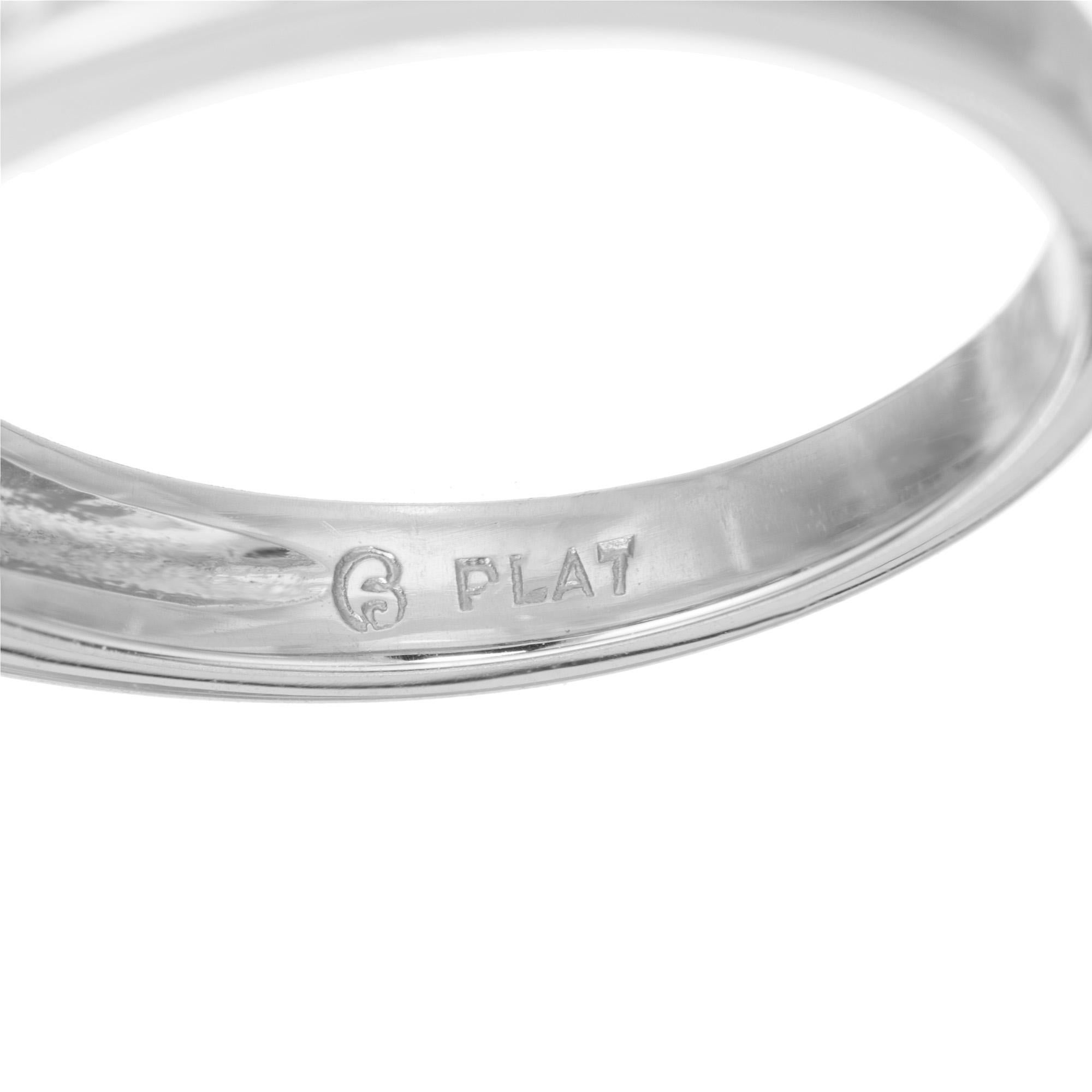 Peter Suchy .64 Carat Diamond Sapphire Platinum Wedding Band Ring For Sale 1