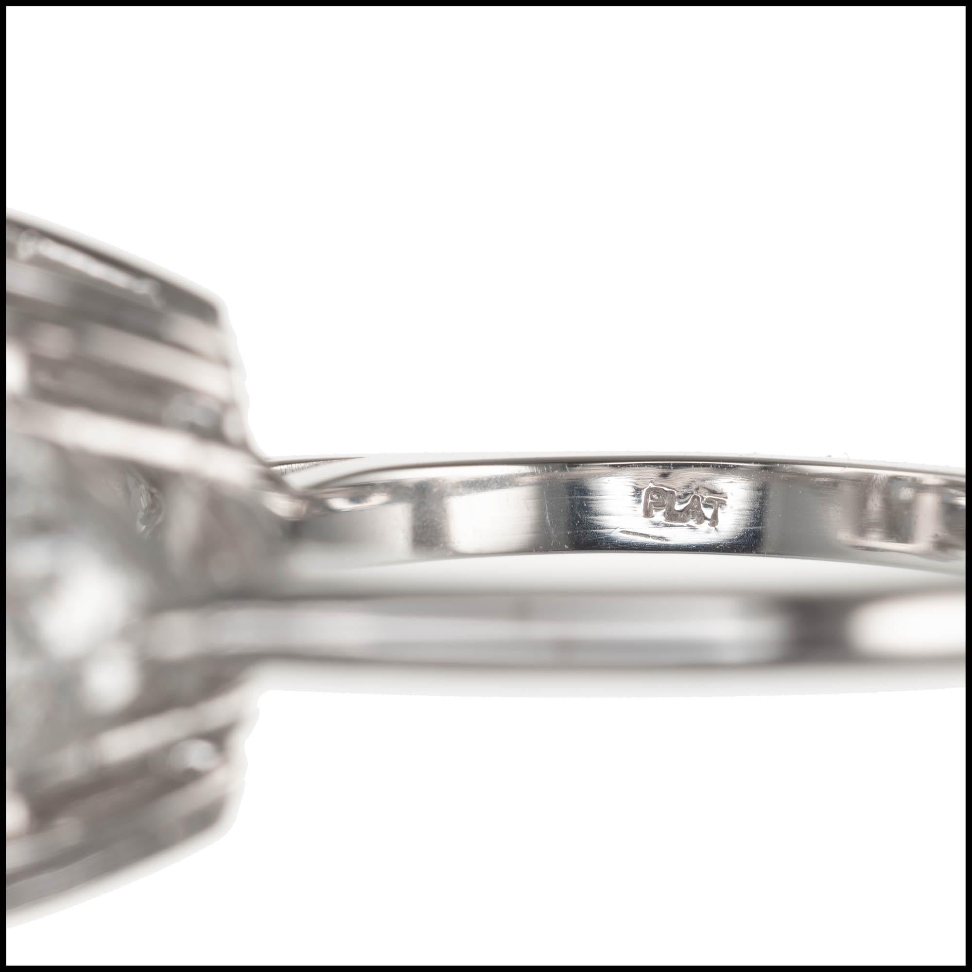 Women's Peter Suchy 6.48 Carat Diamond Platinum Three-Stone Engagement Ring