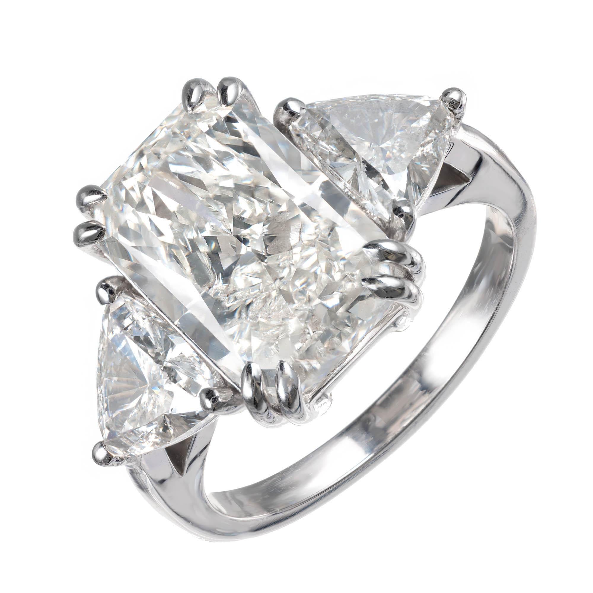 Peter Suchy 6.48 Carat Diamond Platinum Three-Stone Engagement Ring