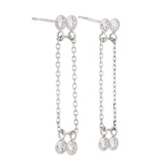 Peter Suchy .65 Carat Diamond White Gold Dangle Drop Earrings