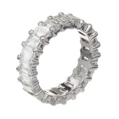 Peter Suchy 6.50 Carat Emerald Cut Diamond Eternity Platinum Band Ring