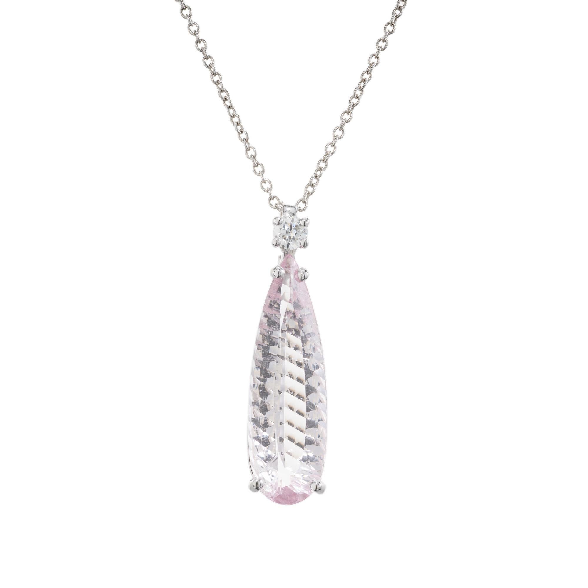 Pear Cut Peter Suchy 6.56 Carat Tourmaline Diamond Platinum Pendant Necklace  For Sale