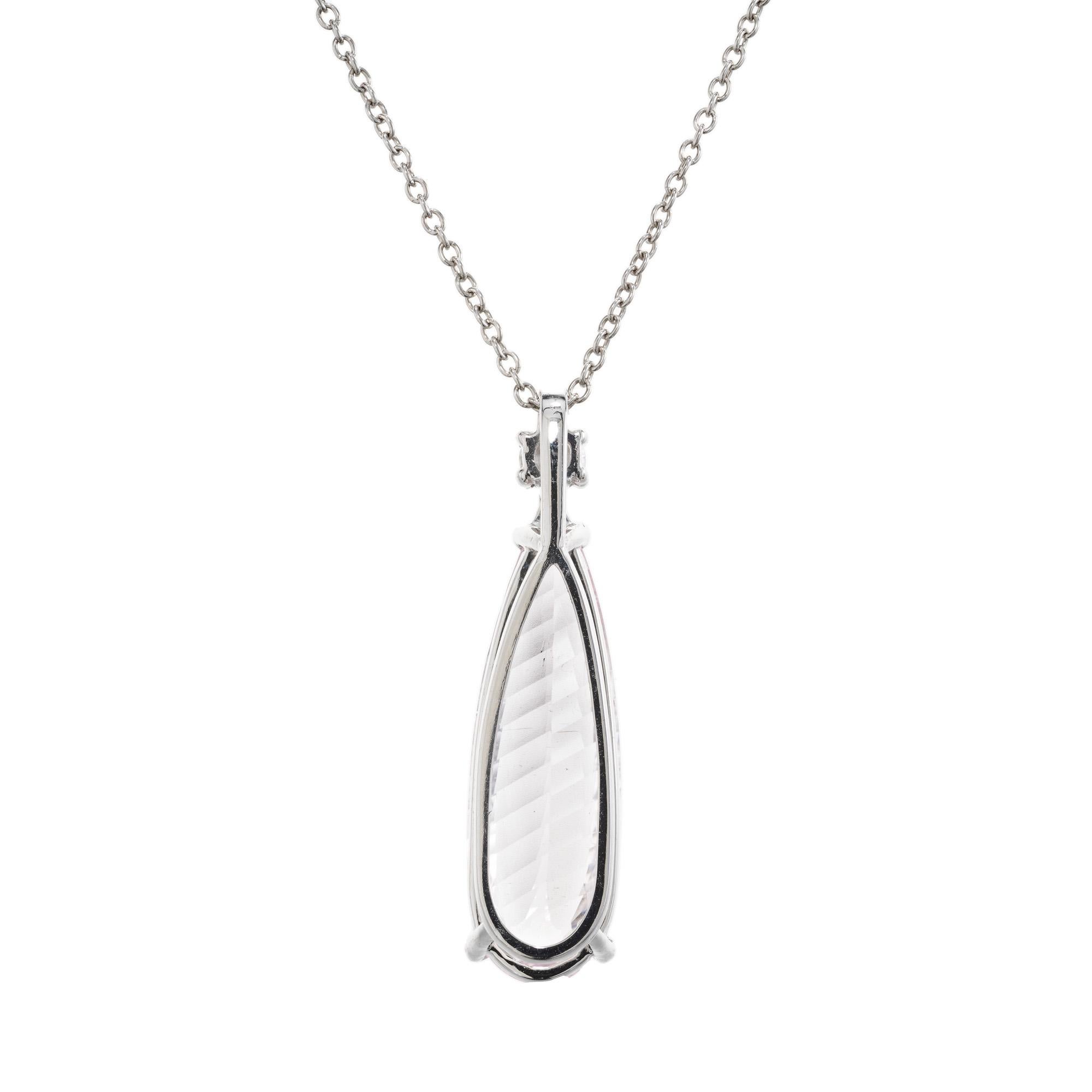 Women's Peter Suchy 6.56 Carat Tourmaline Diamond Platinum Pendant Necklace  For Sale