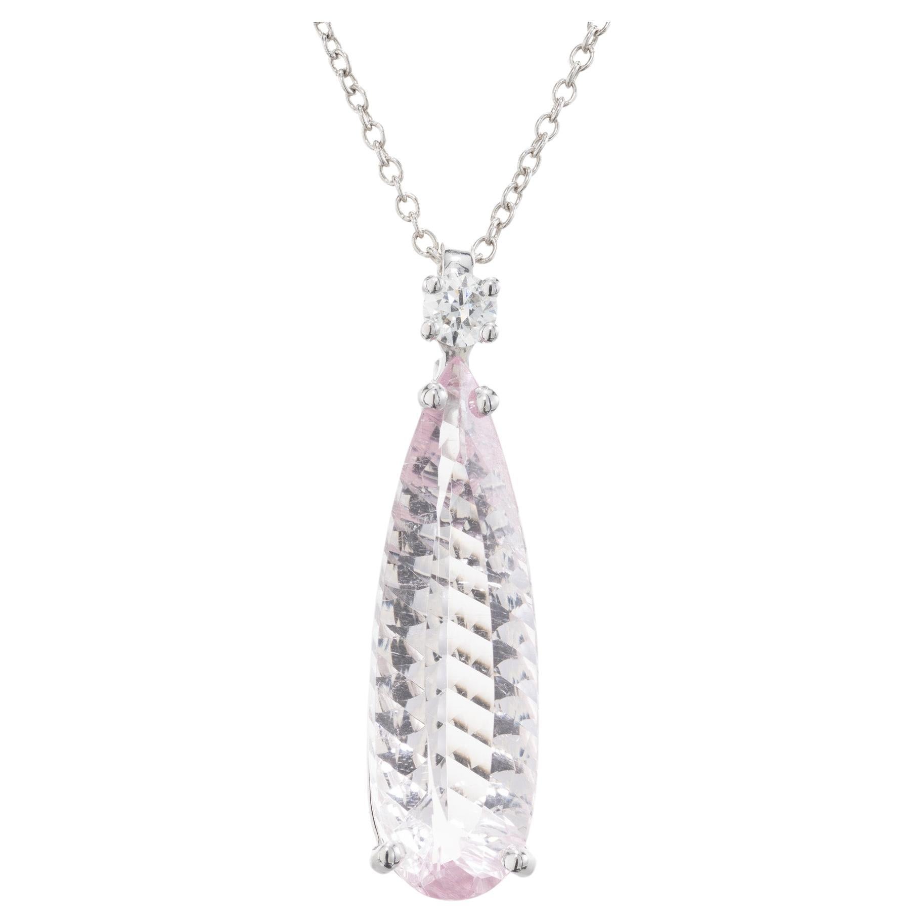 Peter Suchy 6.56 Carat Tourmaline Diamond Platinum Pendant Necklace
