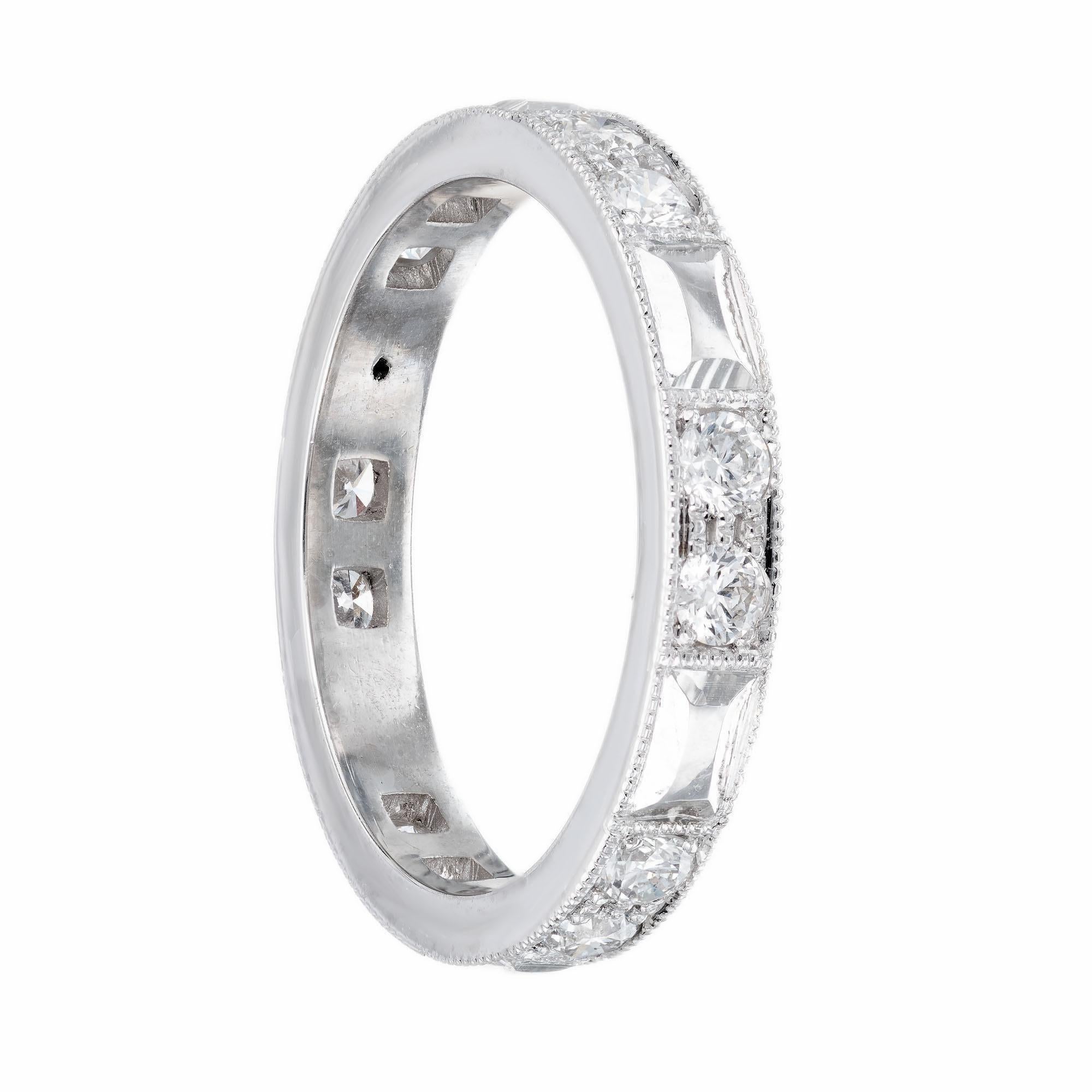Women's Peter Suchy .70 Carat Diamond Platinum Wedding Band Ring For Sale