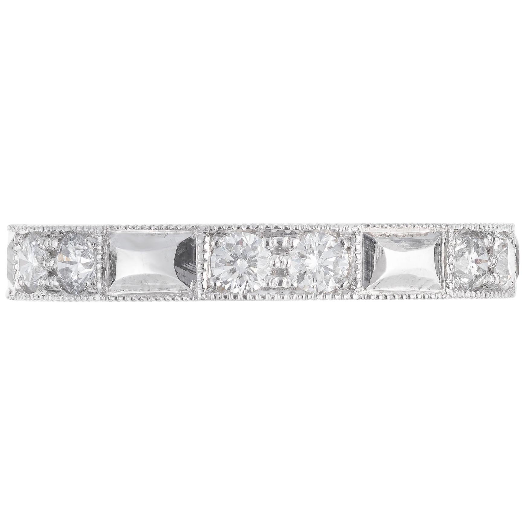 Peter Suchy .70 Carat Diamond Platinum Wedding Band Ring For Sale