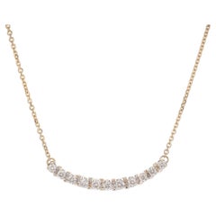 Peter Suchy .72 Carats 14k Gold Crescent Pendant Necklace