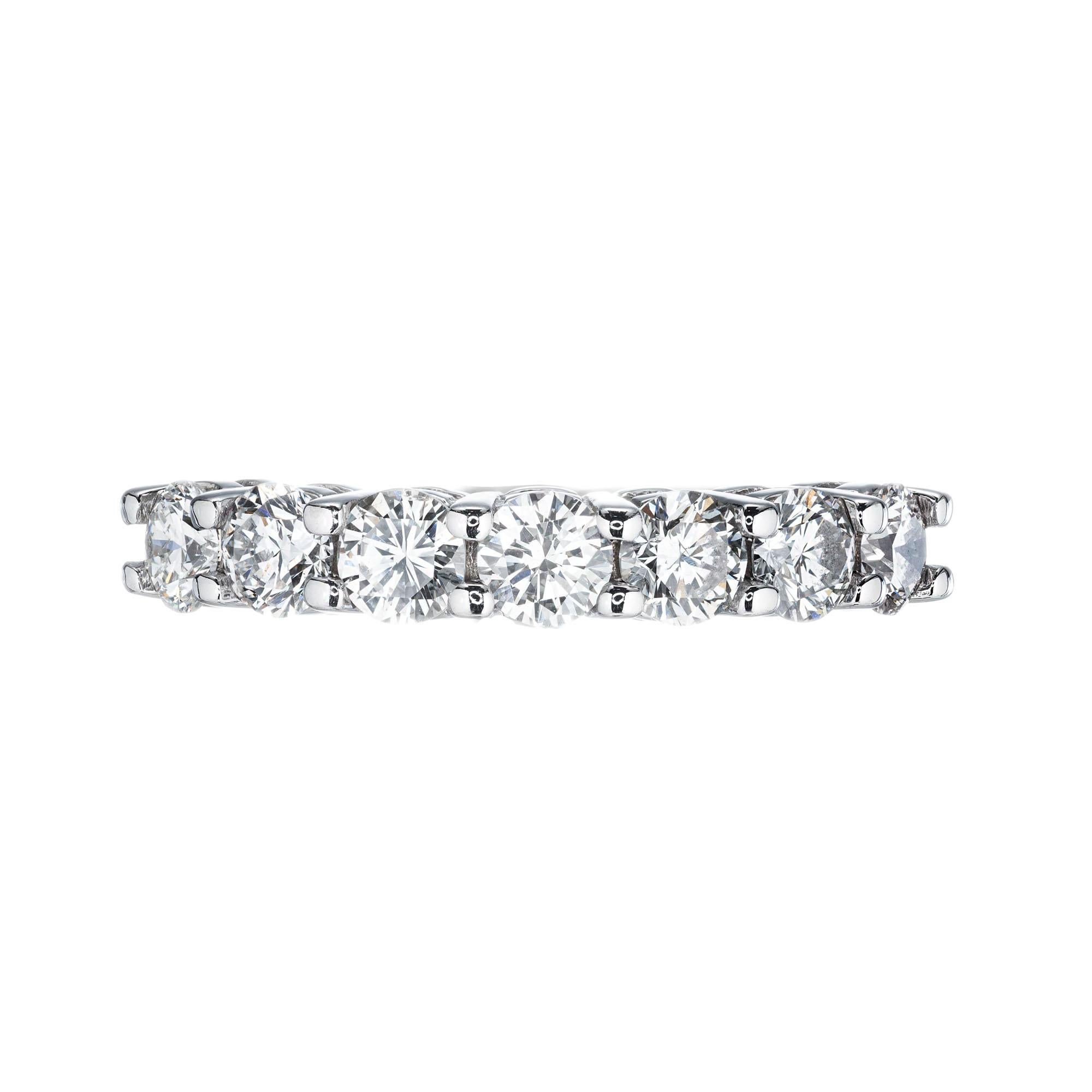 Round Cut Peter Suchy 1.20 Carat Diamond Platinum Wedding Band Ring For Sale