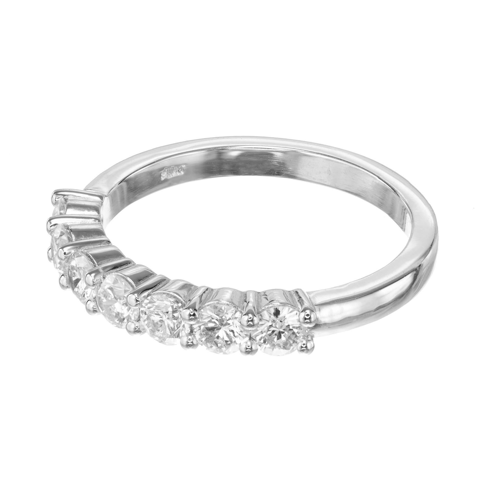 Round Cut Peter Suchy .74 Carat Diamond Platinum Wedding Band Ring For Sale