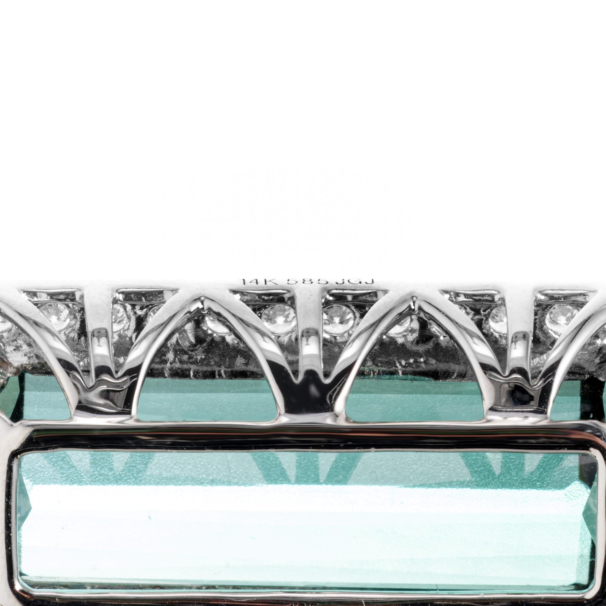 Peter Suchy 7.42 Carat Tourmaline Diamond White Gold Pendant Necklace For Sale 1