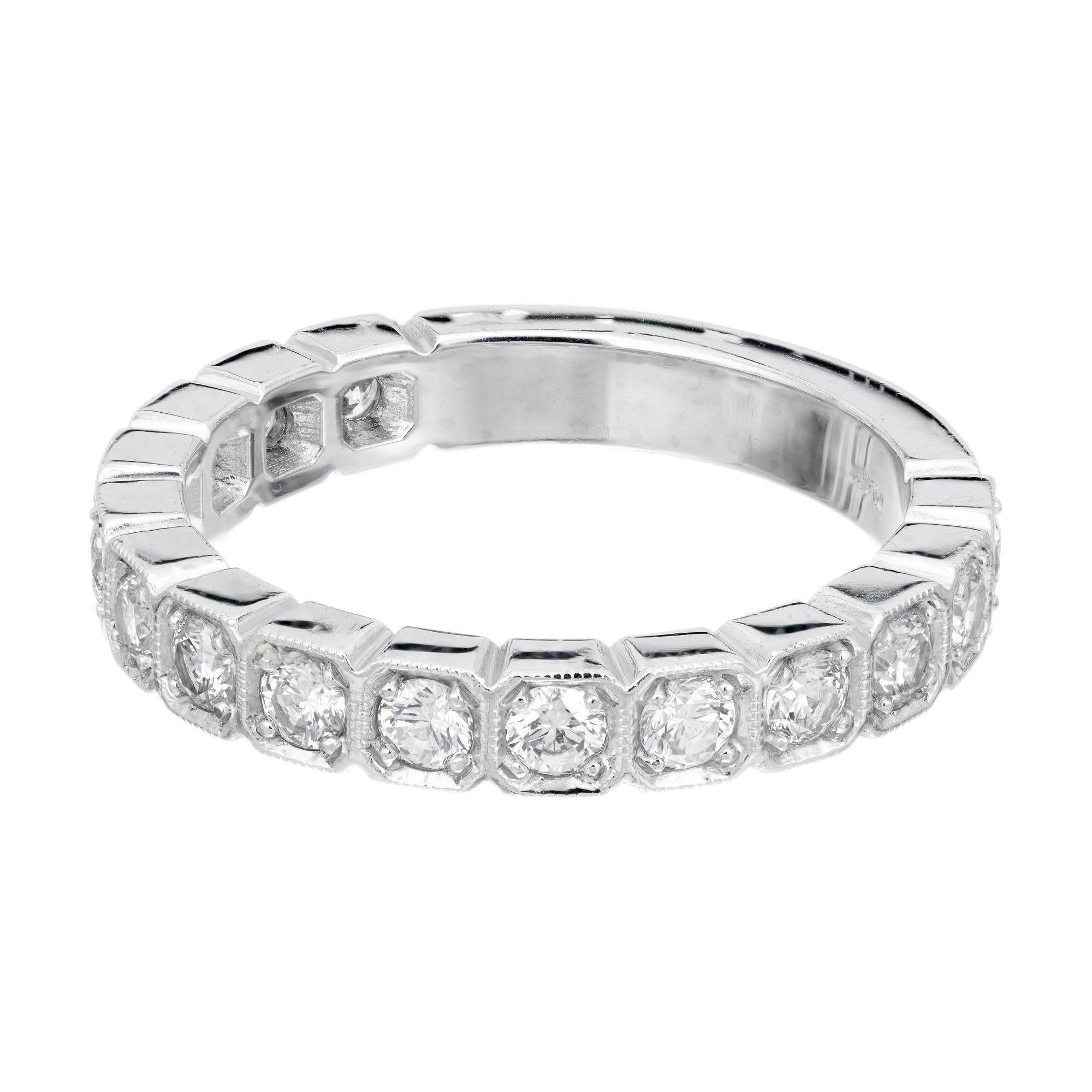 Anneau de mariage Peter Suchy en platine avec 15 diamants de 0,75 carat Excellent état - En vente à Stamford, CT