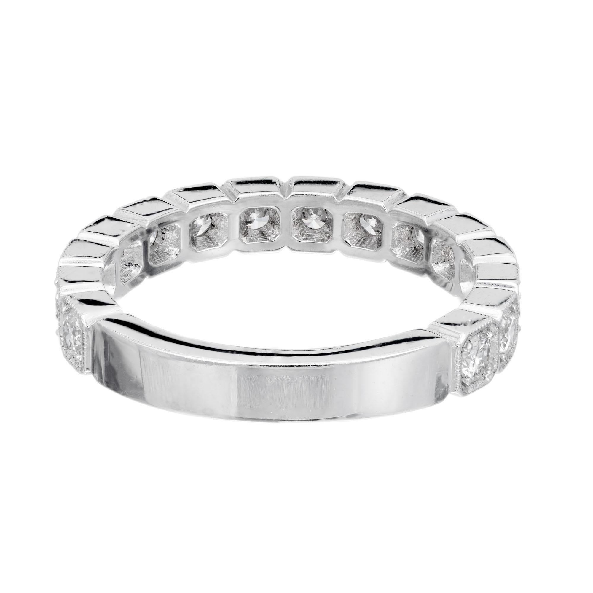 Anneau de mariage Peter Suchy en platine avec 15 diamants de 0,75 carat Pour femmes en vente