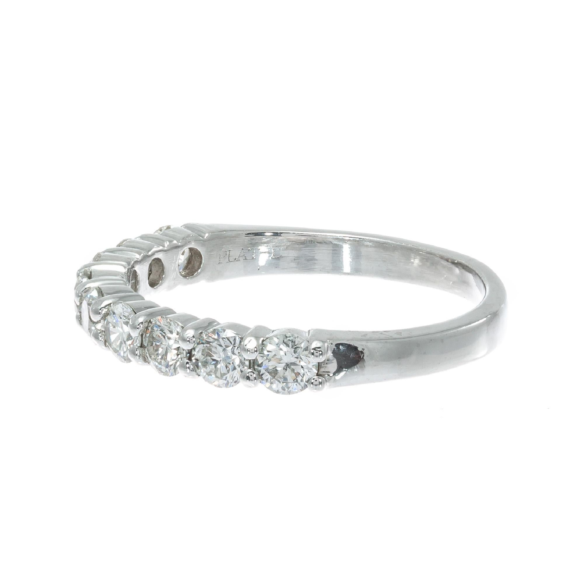 Round Cut Peter Suchy .75 Carat Diamond Platinum Wedding Band Ring For Sale
