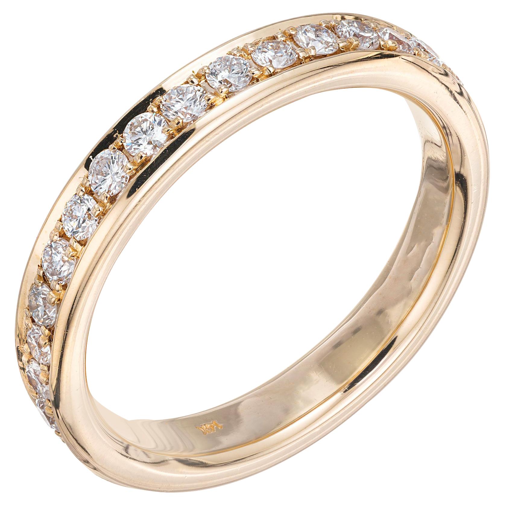 Peter Suchy .75 Carat Diamond Yellow Gold Eternity Wedding Band Ring