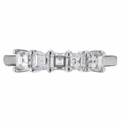 Peter Suchy .75 Carat Square Cut Diamond Platinum Wedding Band Ring