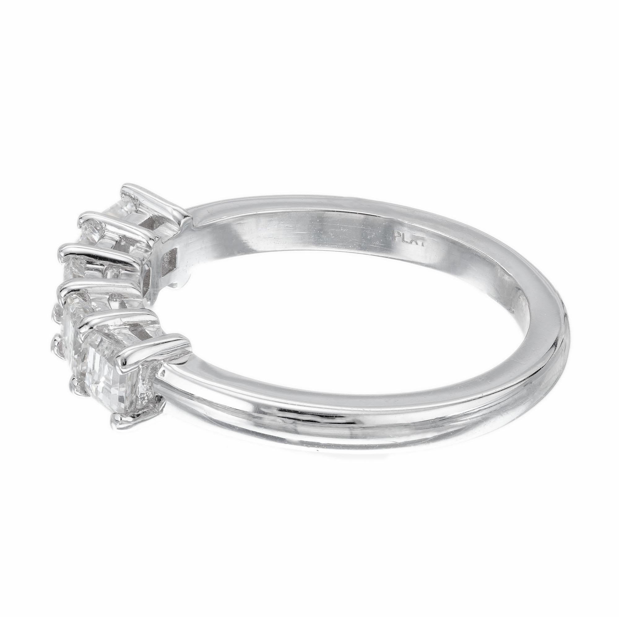 Women's Peter Suchy .75 Carat Square Cut Diamond Platinum Wedding Band Ring For Sale