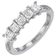 Peter Suchy .75 Carat Square Cut Diamond Platinum Wedding Band Ring