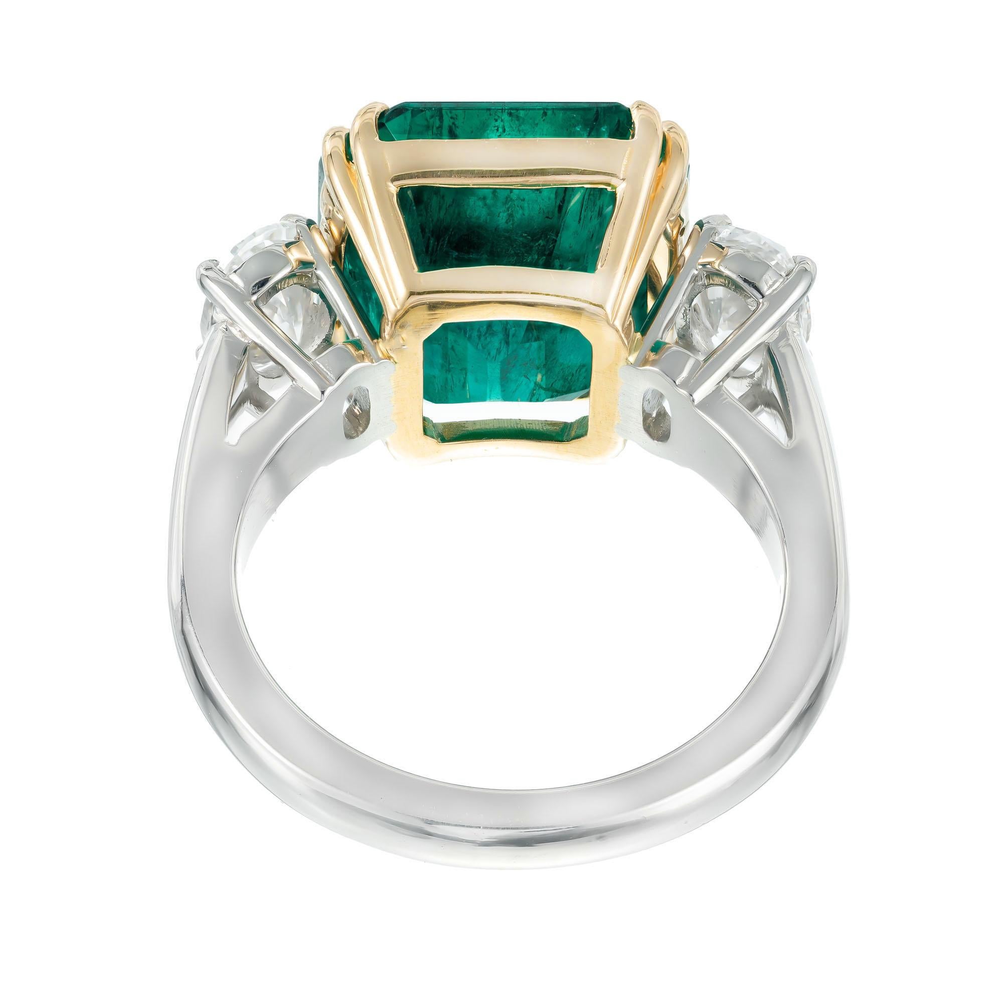 Peter Suchy 7.50 Carat Emerald Diamond Gold Platinum Engagement Ring 1