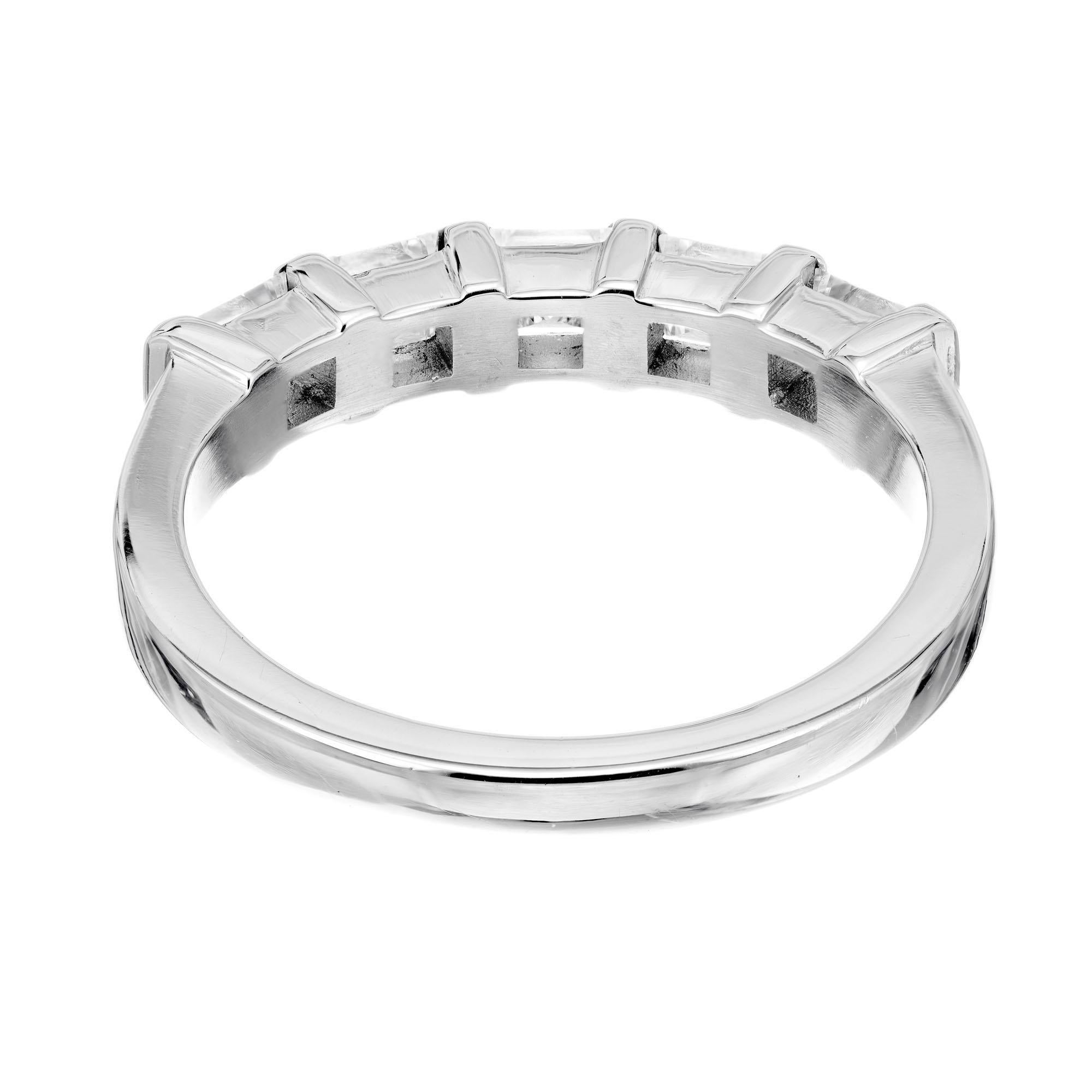 Women's Peter Suchy .76 Carat 5 Diamond Platinum Wedding Band Ring For Sale