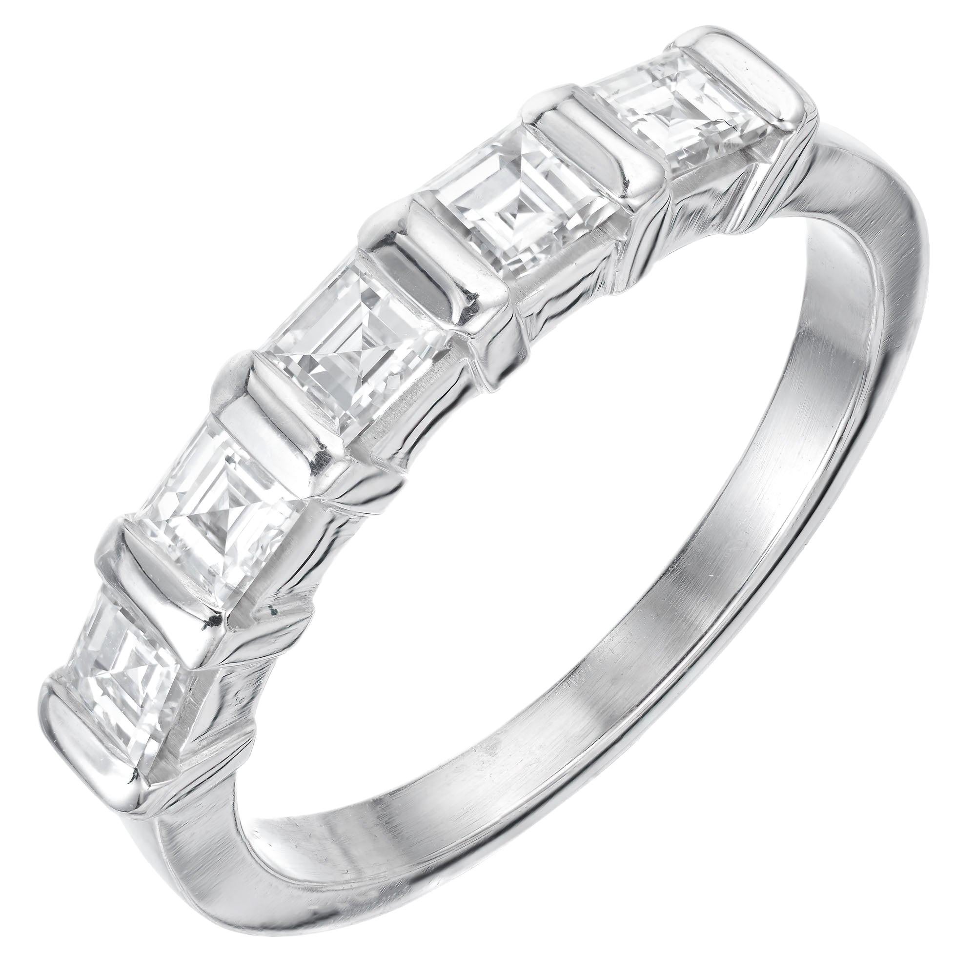 Peter Suchy .76 Carat 5 Diamond Platinum Wedding Band Ring