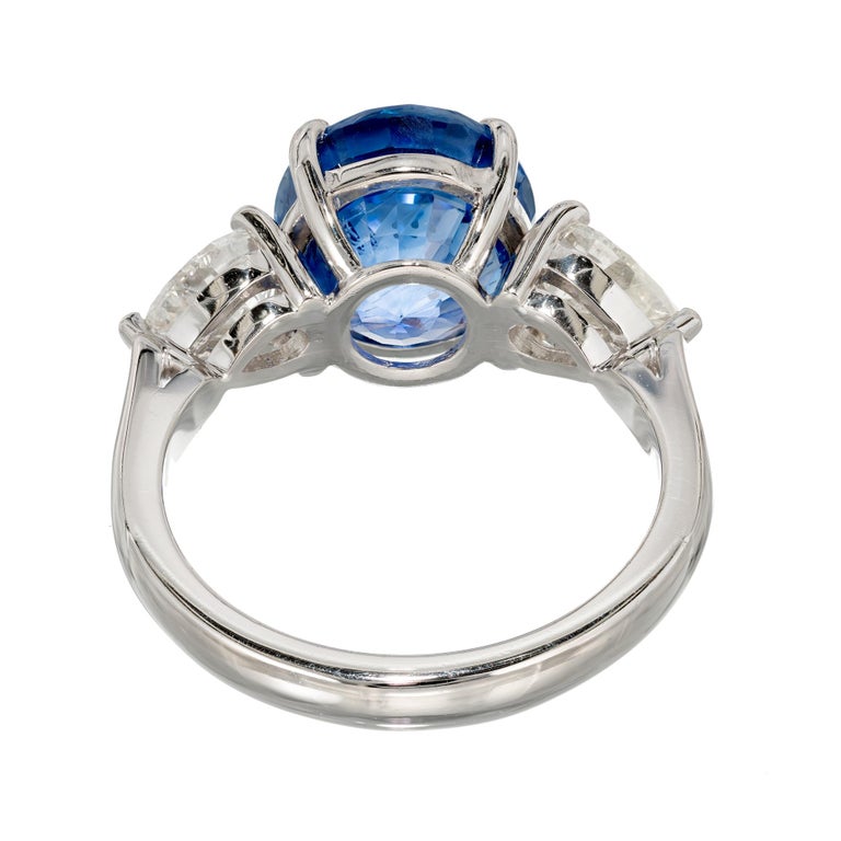 Peter Suchy 7.61 Carat Sapphire Diamond Platinum Three-Stone Engagement ...