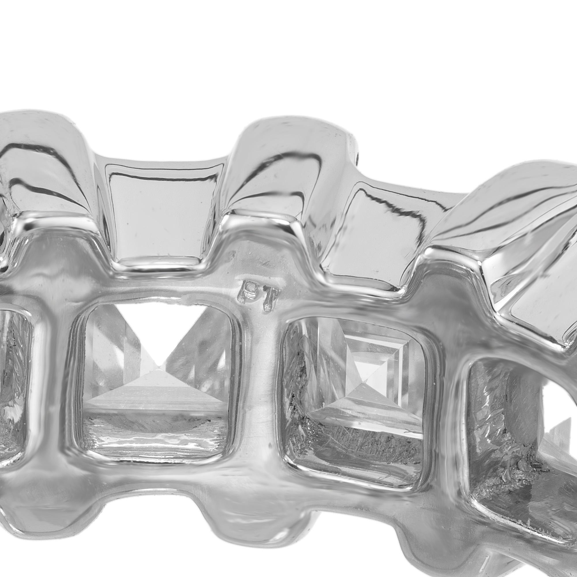 Peter Suchy 7.74 Carat Square Step Cut Diamond Platinum Eternity Band Ring In New Condition For Sale In Stamford, CT