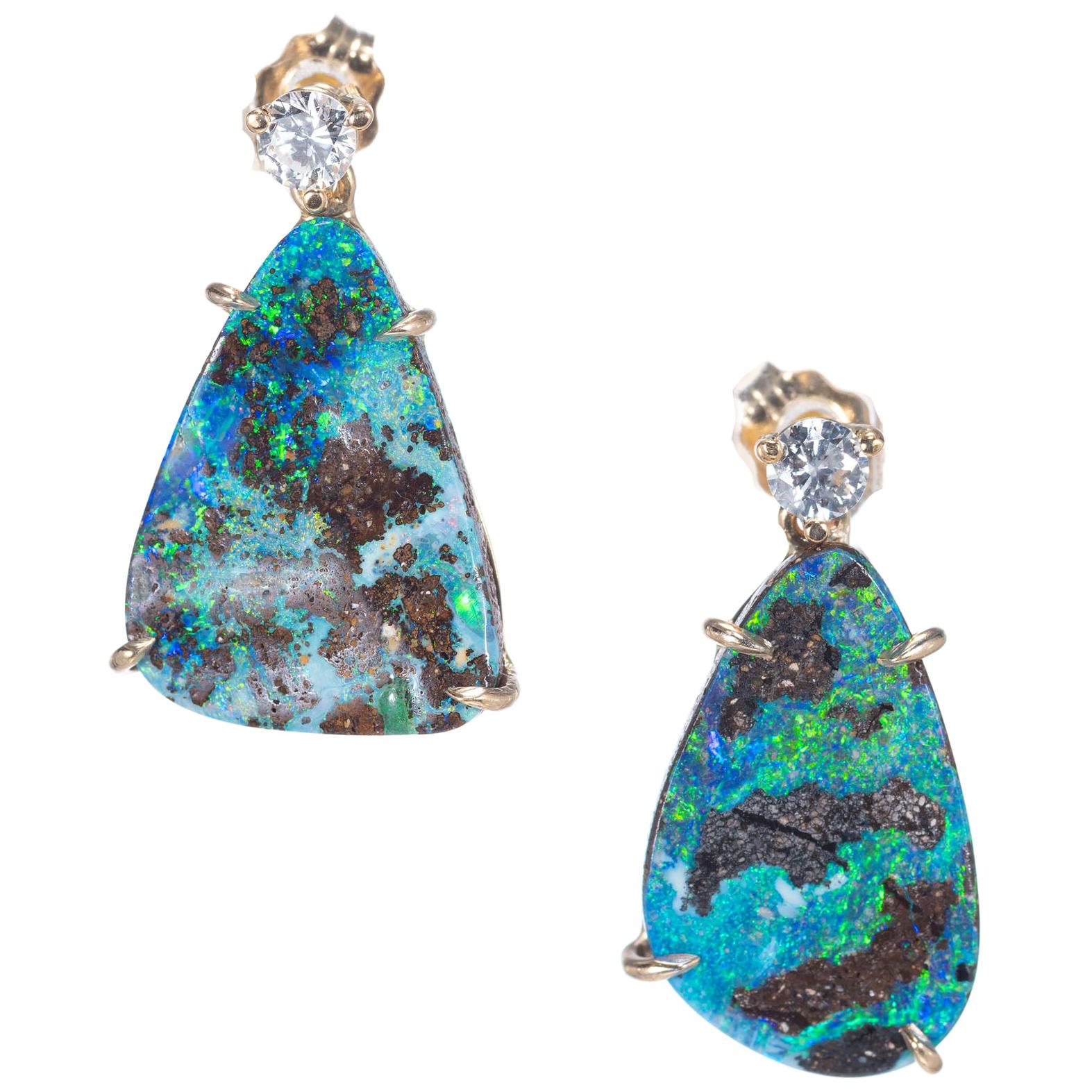 Ohrringe mit 7,95 Karat Opal und Diamanten von Peter Suchy
